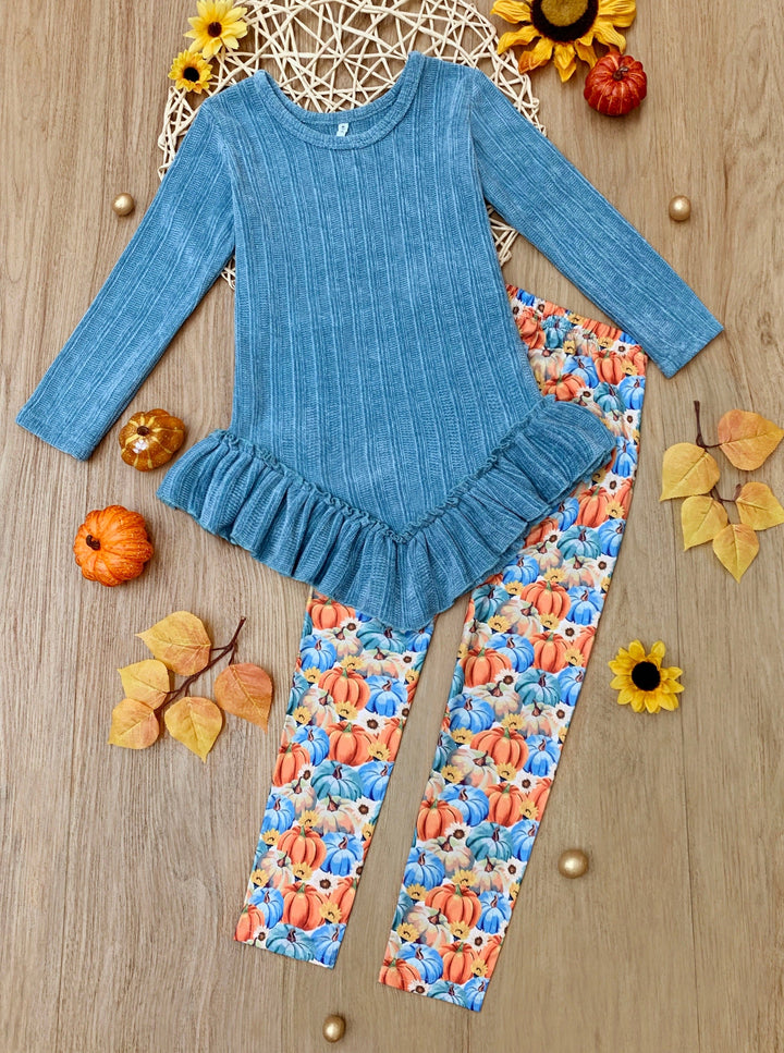 Pumpkin Patch – Set aus Tunika und Leggings mit Rüschen