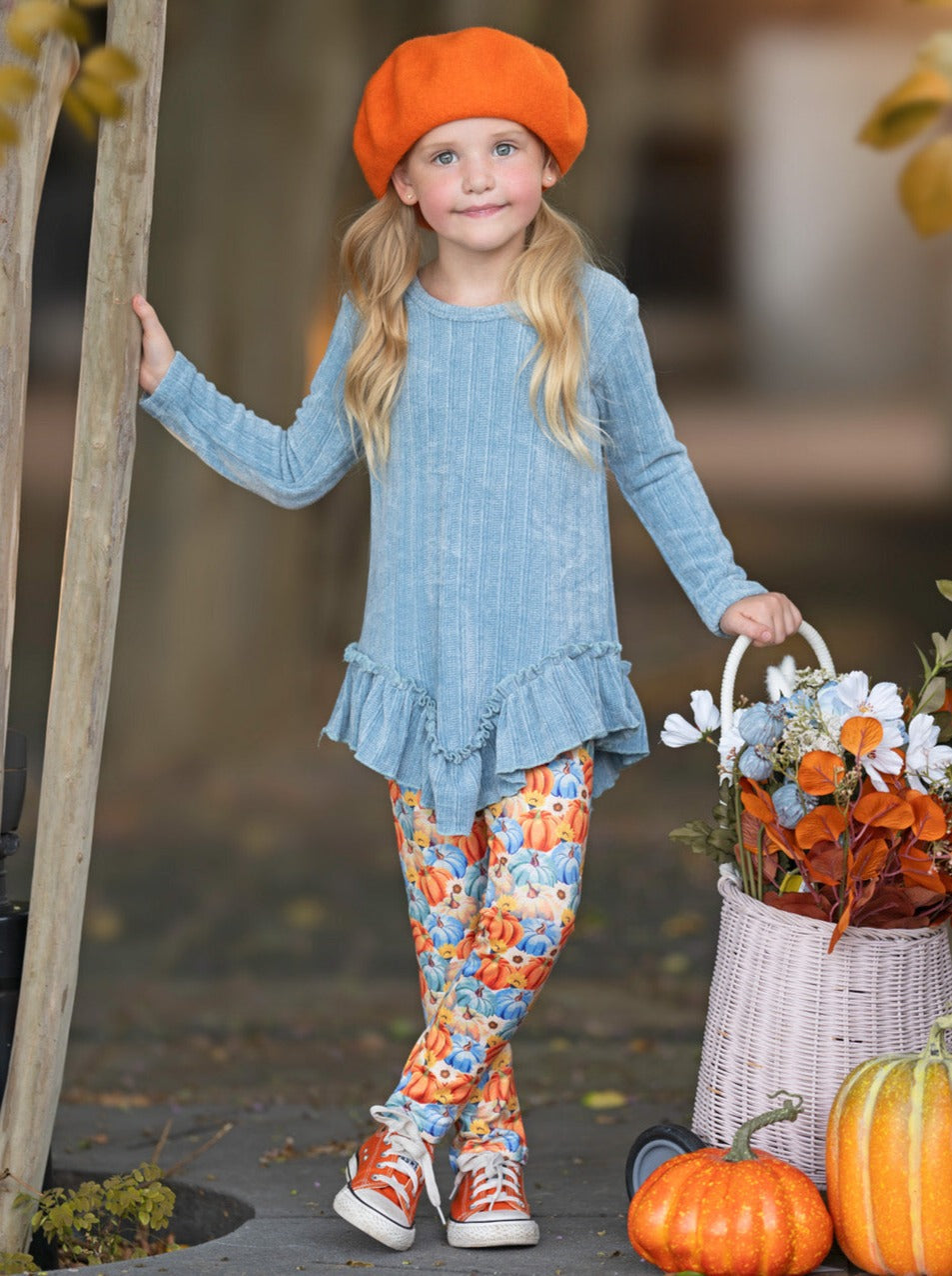 Pumpkin Patch – Set aus Tunika und Leggings mit Rüschen