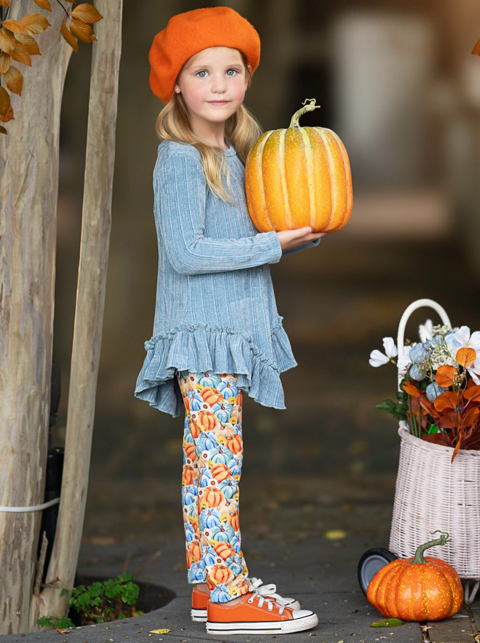 Pumpkin Patch – Set aus Tunika und Leggings mit Rüschen