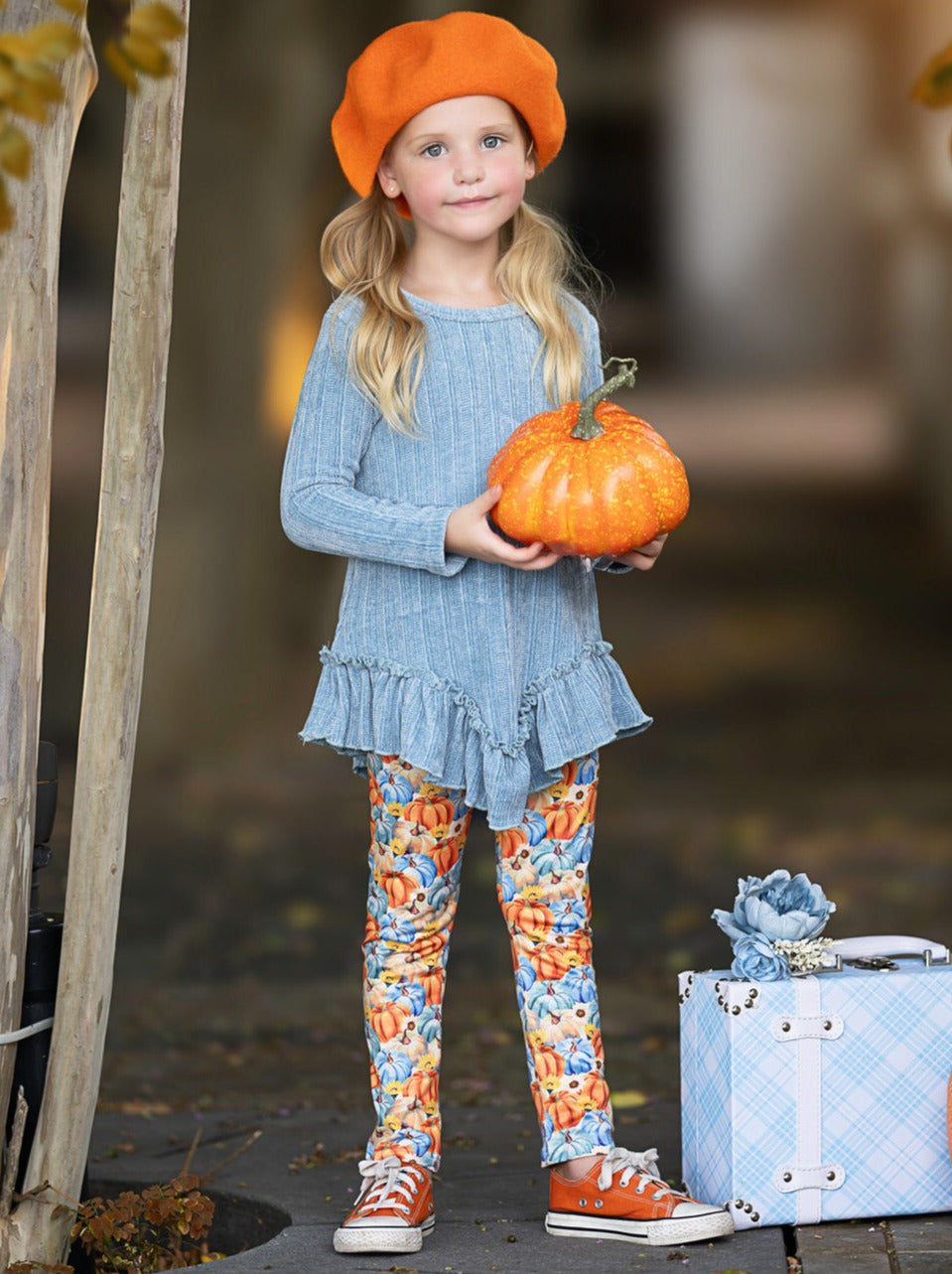 Pumpkin Patch – Set aus Tunika und Leggings mit Rüschen