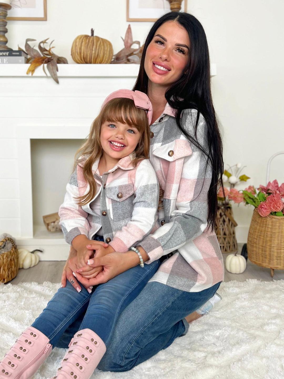 Gemütliche, karierte Flanell-Hemdjacke „Mommy and Me“