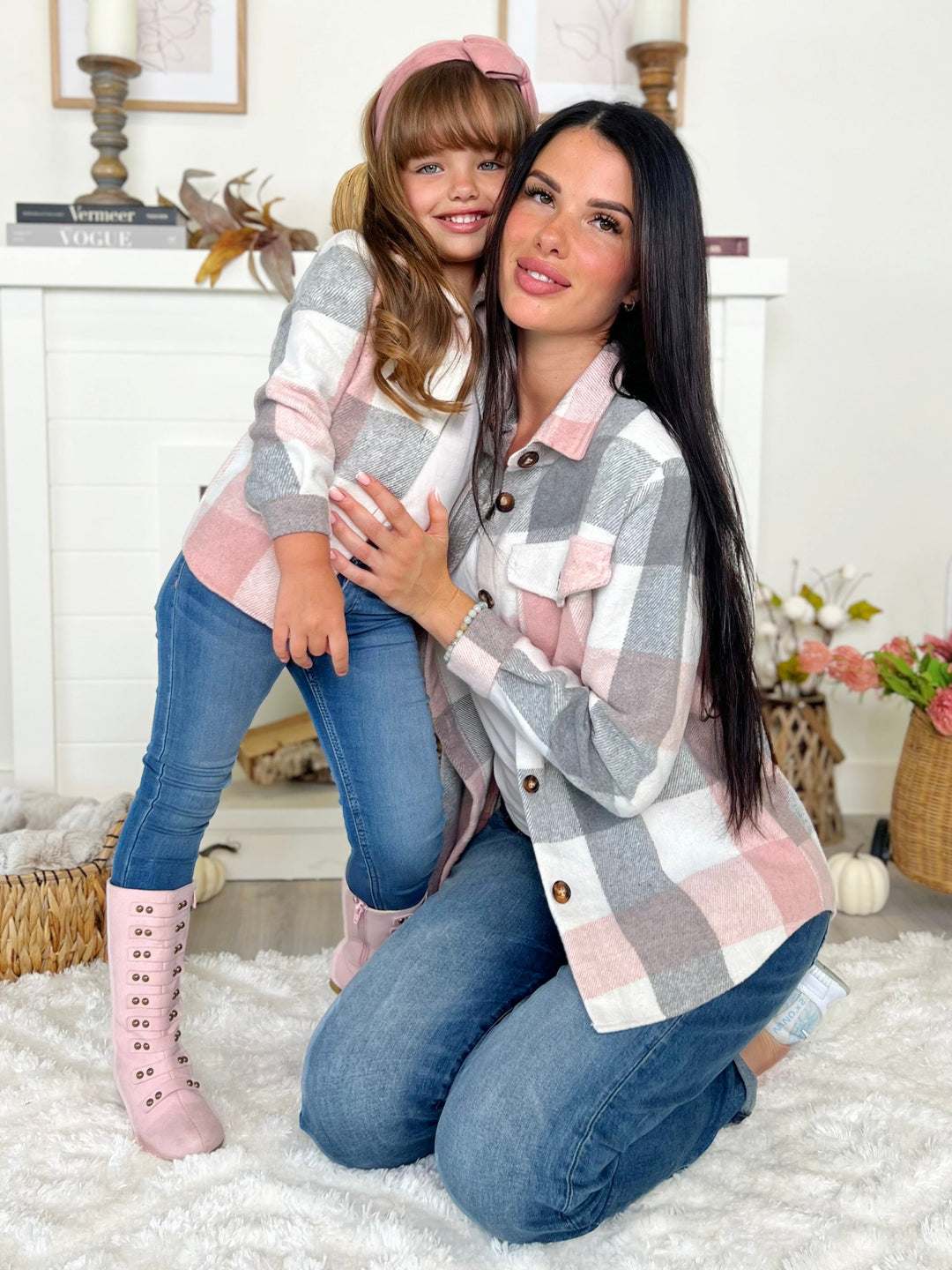 Gemütliche, karierte Flanell-Hemdjacke „Mommy and Me“