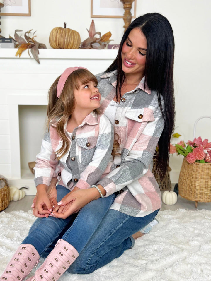 Gemütliche, karierte Flanell-Hemdjacke „Mommy and Me“