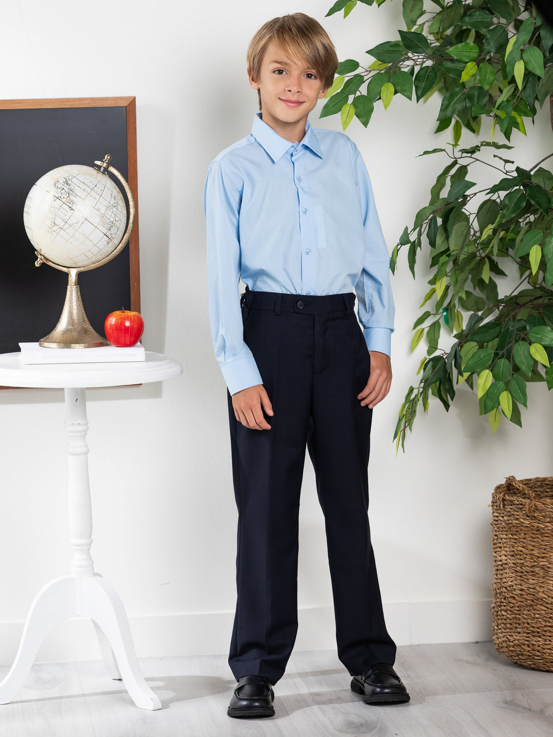 Basic-Hemd in Blau mit Knopfleiste von Kids Couture