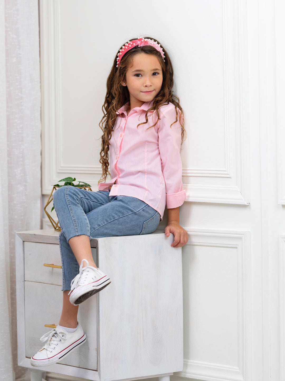 Pink Collared Dress Shirt by Kids Couture