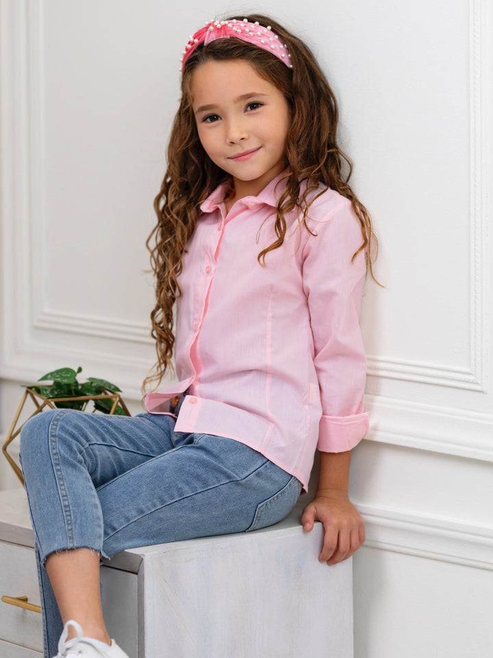 Pink Collared Dress Shirt by Kids Couture