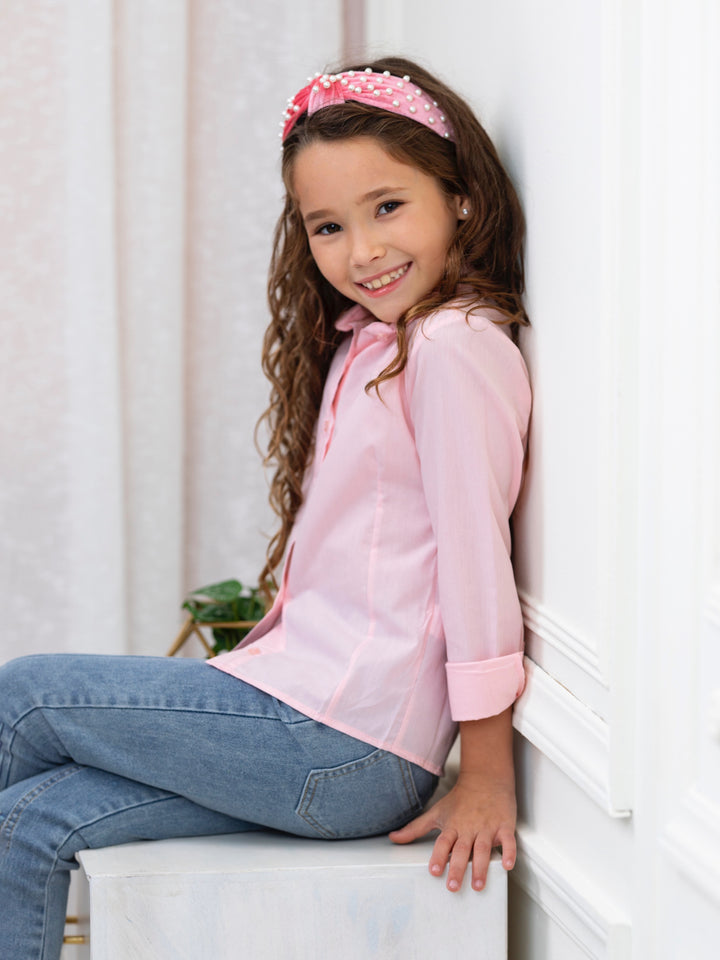 Pink Collared Dress Shirt by Kids Couture