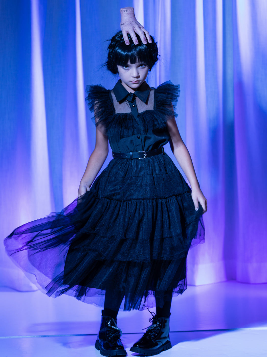 Girls Halloween Costumes | Prom Dance Wednesday Black Tulle Dress