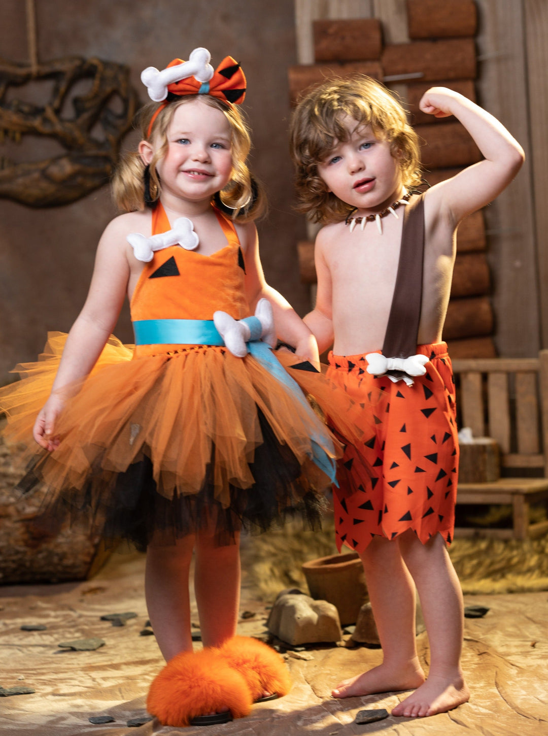 Kids Halloween Costumes | Flintstones Pebbles Dress | Mia Belle Girls