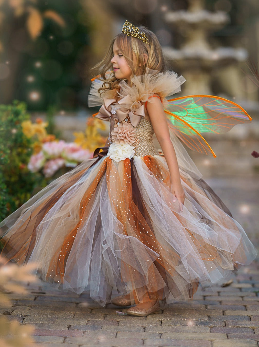 Kids Halloween Costume | Girls Golden Fairy Sparkle Tutu Dress – Mia ...