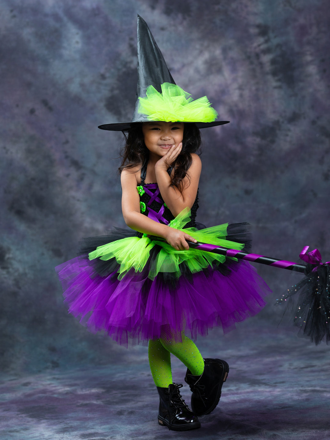 Girls Halloween Costumes | Witch Tutu Dress & Hat | Mia Belle Girls