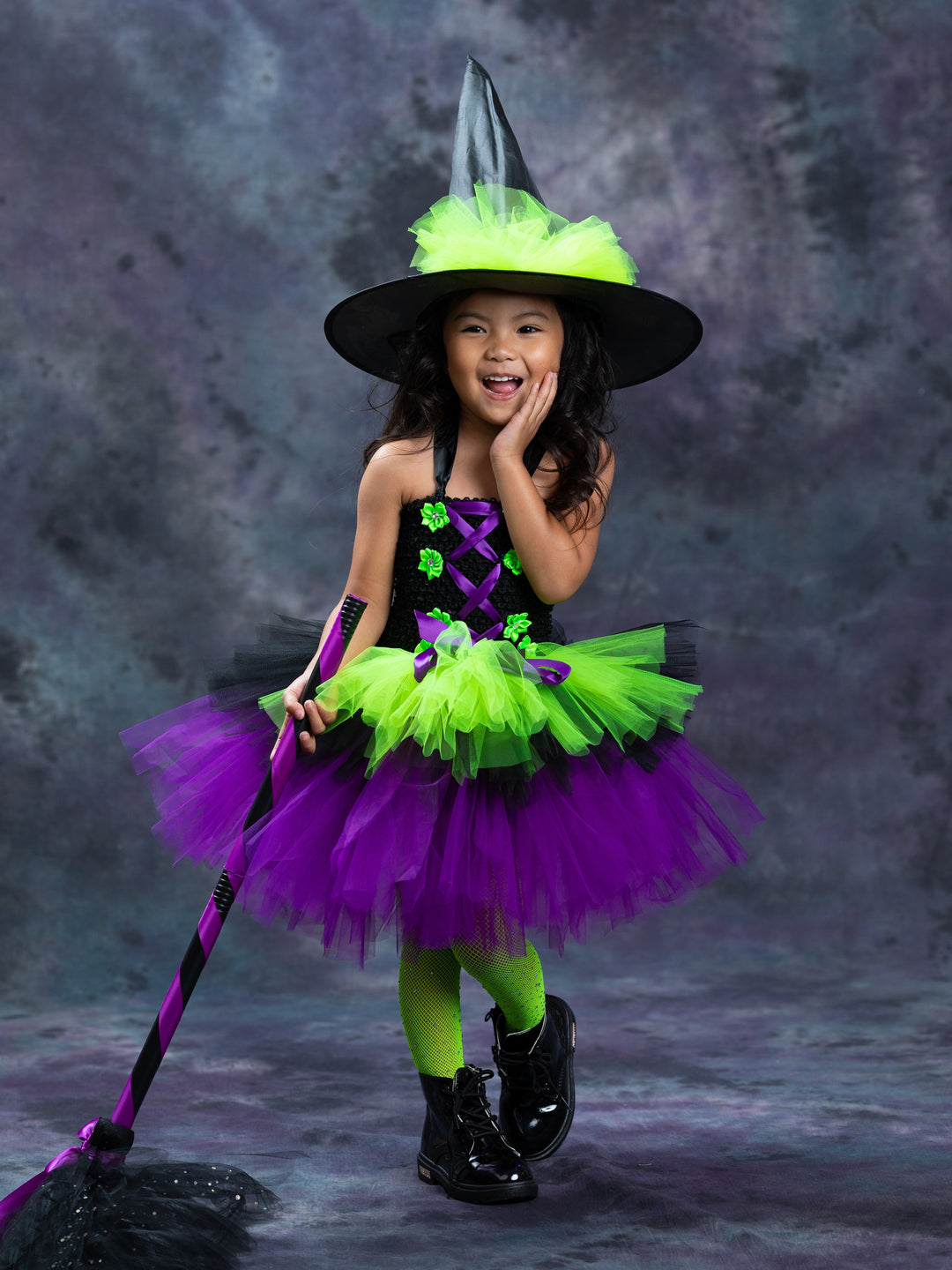 Girls Halloween Costumes | Witch Tutu Dress & Hat | Mia Belle Girls