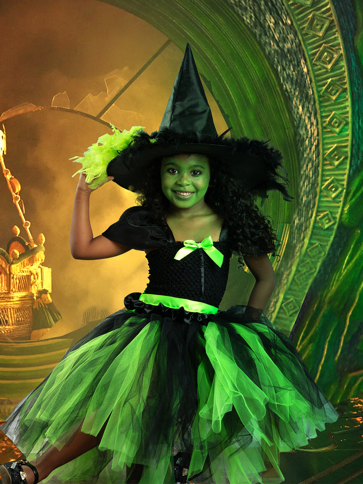 Girls Wicked Green Witch Halloween Costume