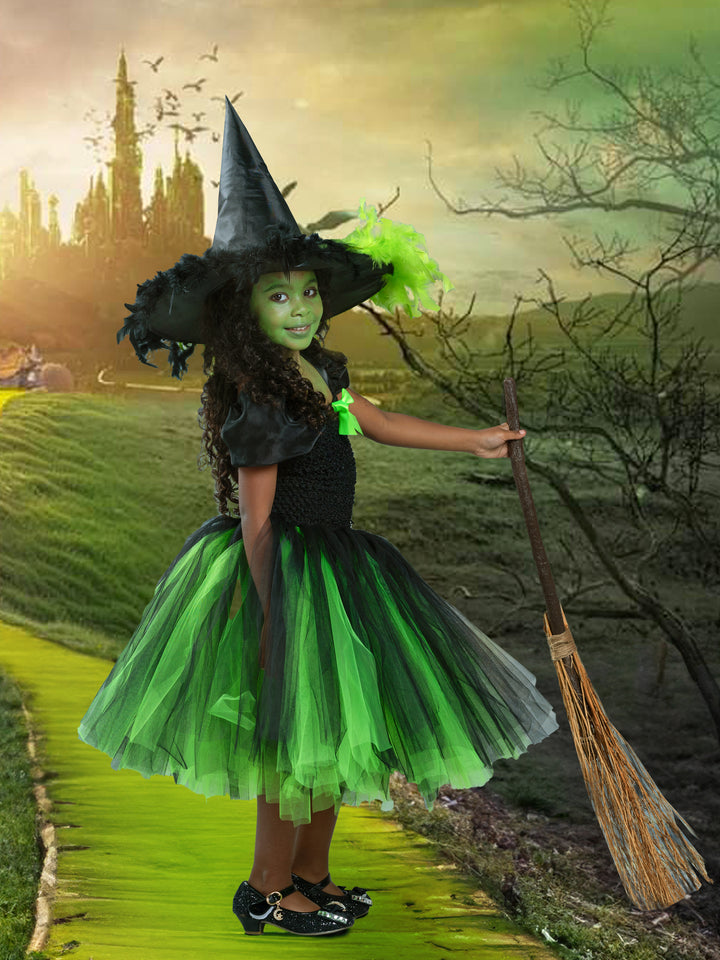 Girls Wicked Green Witch Halloween Costume