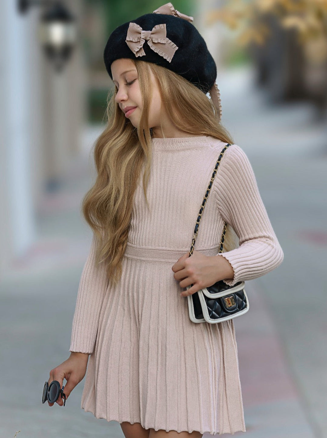 Girls Preppy Chic Dresses | Rib Knit Sweater Dress | Mia Belle Girls