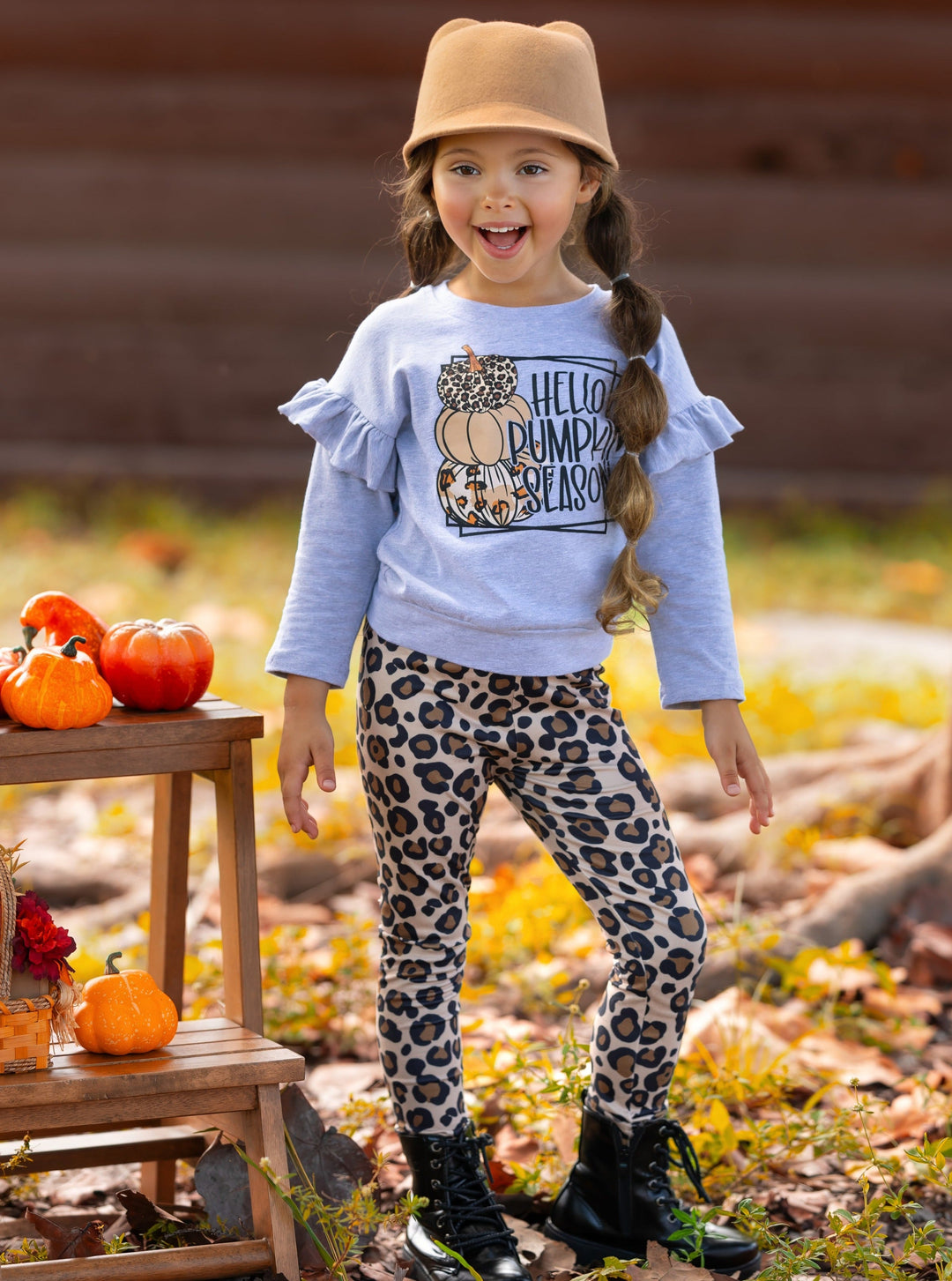 Girls Fall Clothes | Pumpkin Pullover & Legging Set - Mia Belle Girls