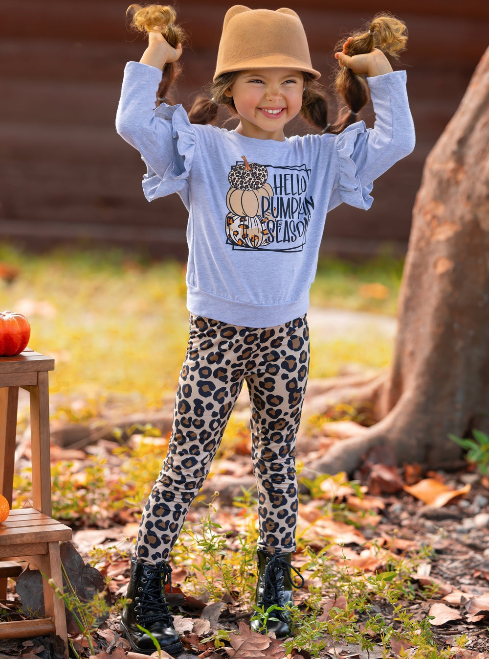 Girls Fall Clothes | Pumpkin Pullover & Legging Set - Mia Belle Girls