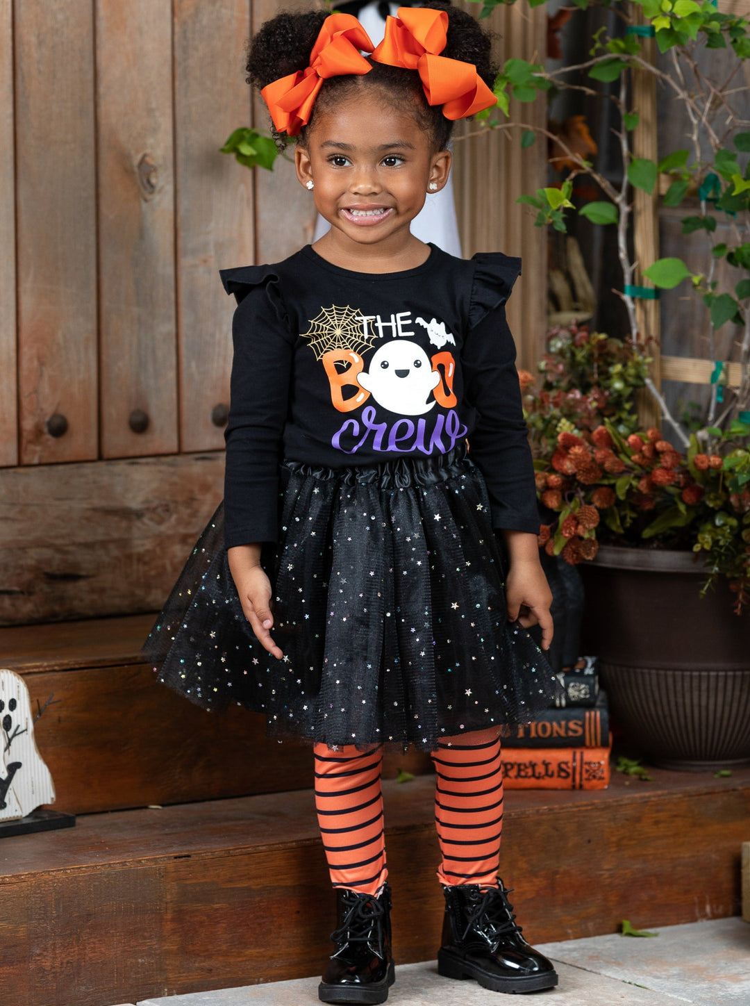 Girls Halloween Apparel | The Boo Crew Top, Sparkle Tutu & Legging Set