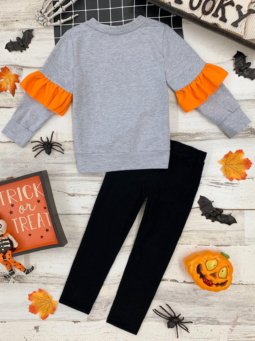 Girls Halloween Apparel | Toddlers Ghost Sweater & Sequin Legging Set