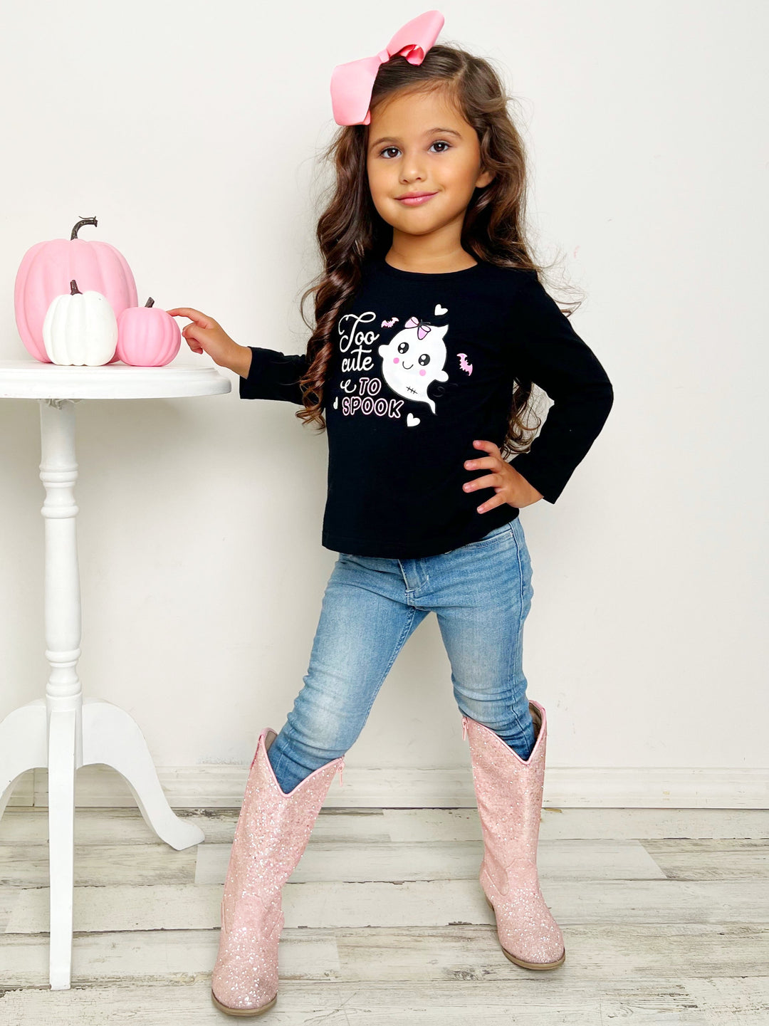 Girls Casual Halloween Tops | Too Cute To Spook Top - Mia Belle Girls