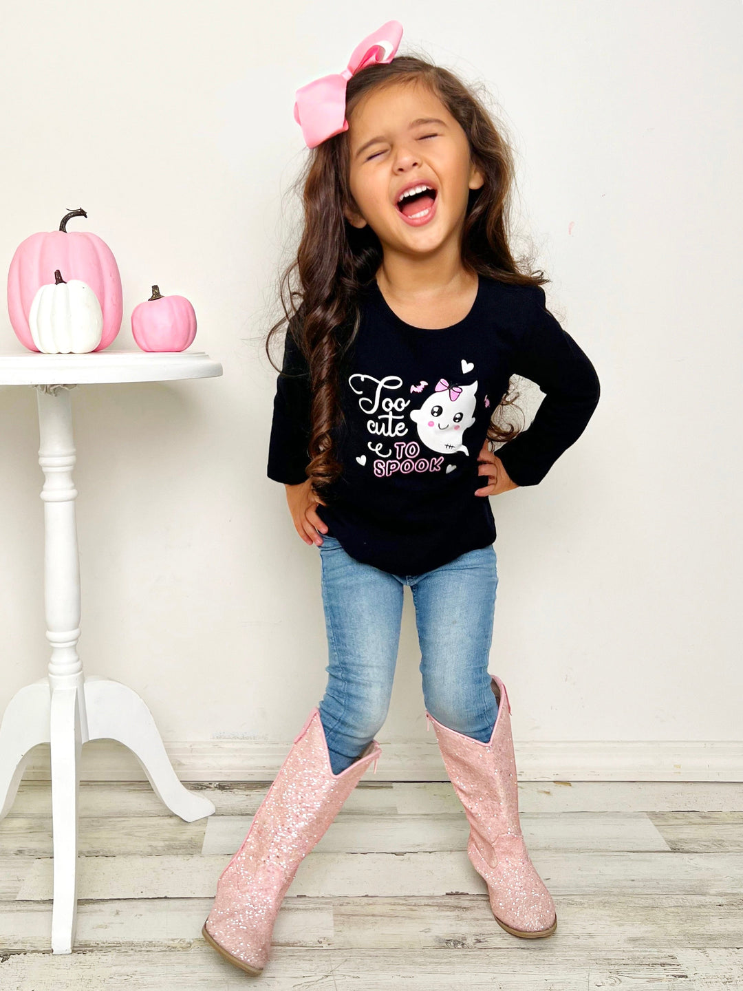 Girls Casual Halloween Tops | Too Cute To Spook Top - Mia Belle Girls