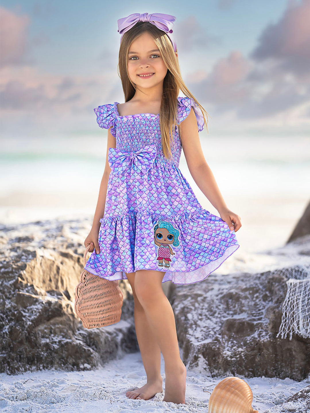 L.O.L. SURPRISE! x Mia Belle Girls Splash Queen Smocked Dress