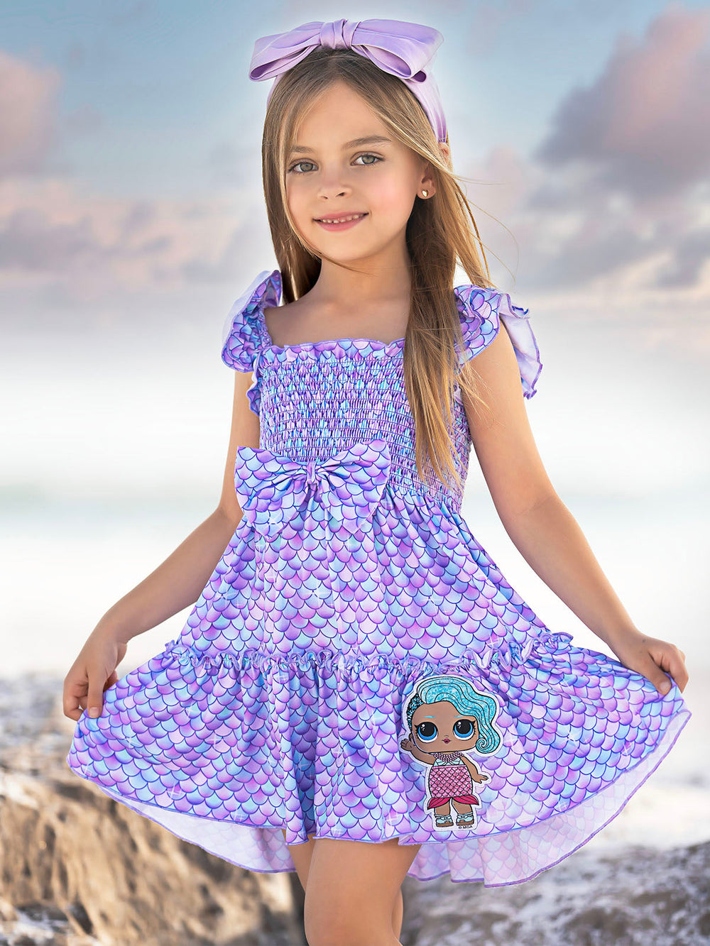 L.O.L. SURPRISE! x Mia Belle Girls Splash Queen Smocked Dress