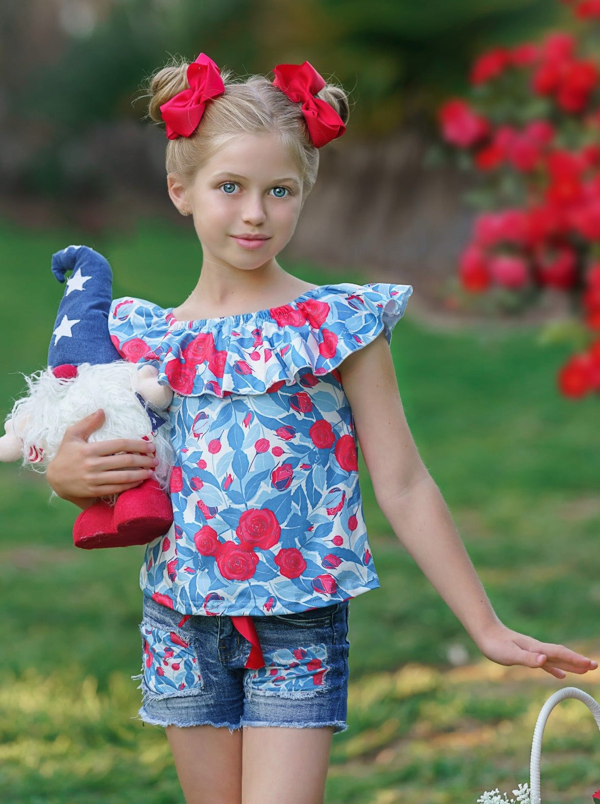 Toddler Girls Eden's Bouquet buy Blue Denim Ruffles Shorts 4T HTF