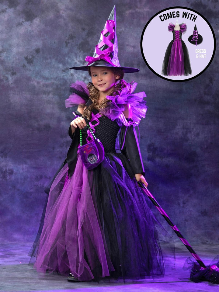 Kids Halloween Costume | Girls Witch Costume Gown | Mia Belle Girls