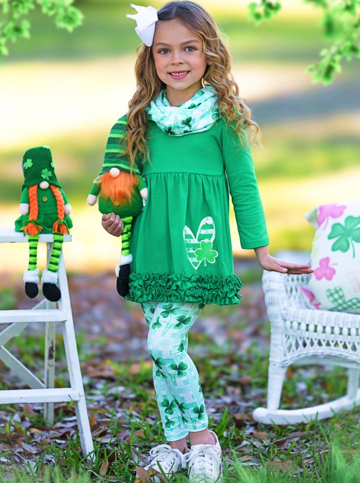 3-teiliges Set mit St. Patrick's Day Kleeblatt-Print 