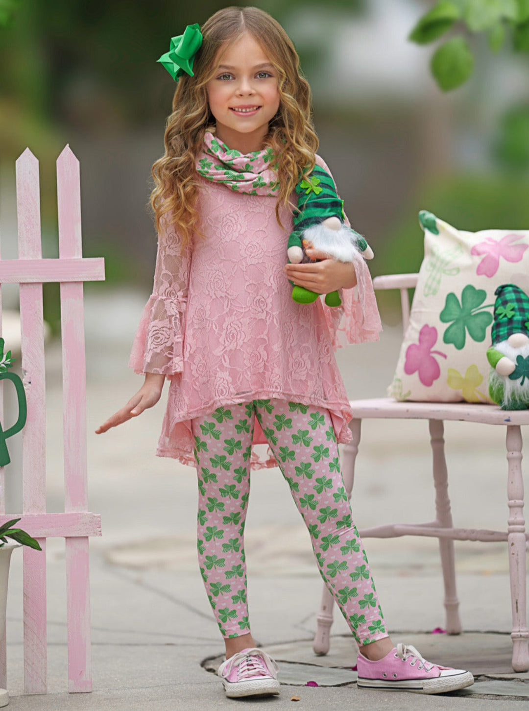 Mia Belle Girls Clover 3 Piece Set | Girls St. Patrick's Day Sets