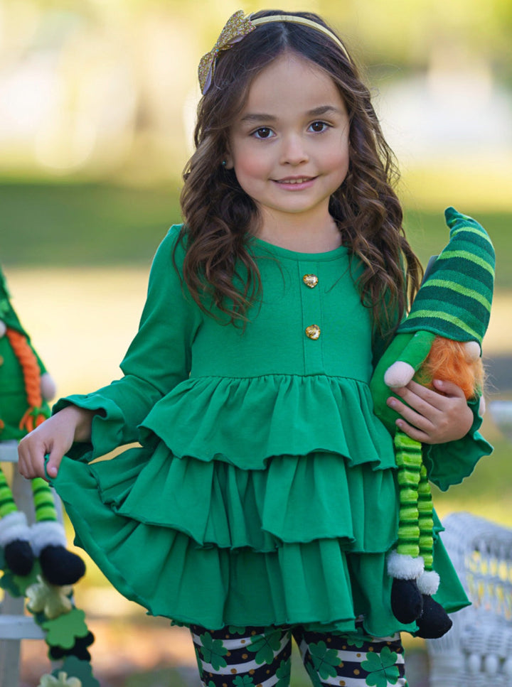 Mia Belle Girls Clover Legging Set | Girls St. Patrick's Day Sets