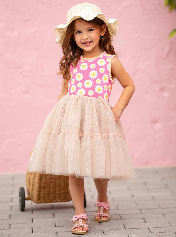 Mia Belle Girls Daisy Print Tutu Dress | Girls Spring Dresses