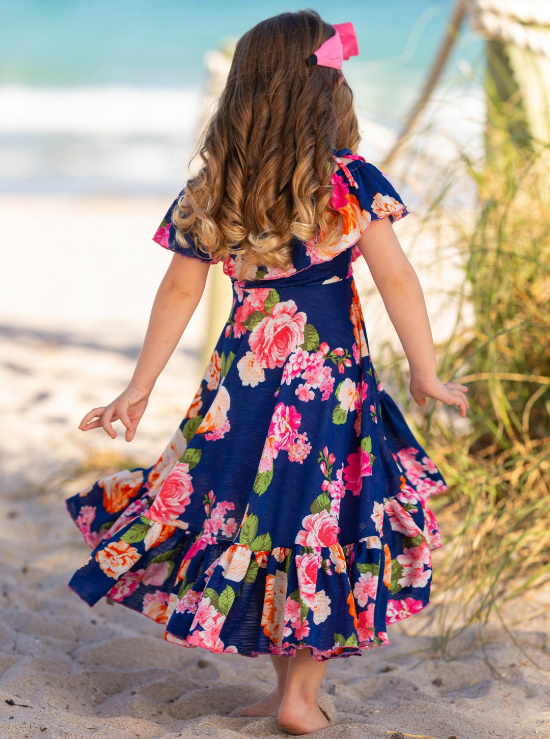 Mia Belle Girls Cold Shoulder Maxi Sundress | Girls Spring Dresses