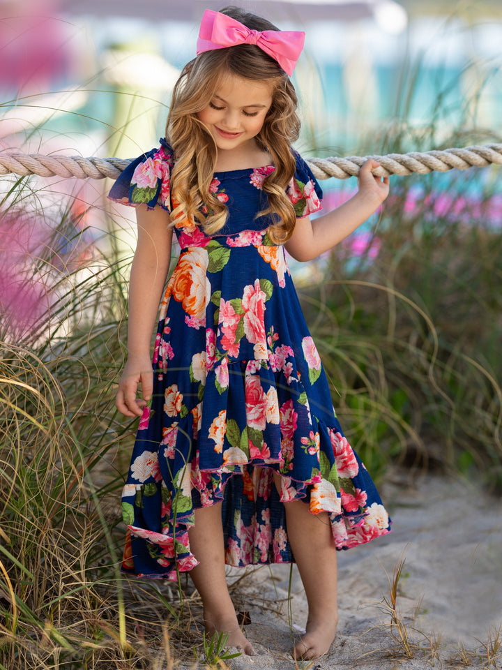 Mia Belle Girls Cold Shoulder Maxi Sundress | Girls Spring Dresses