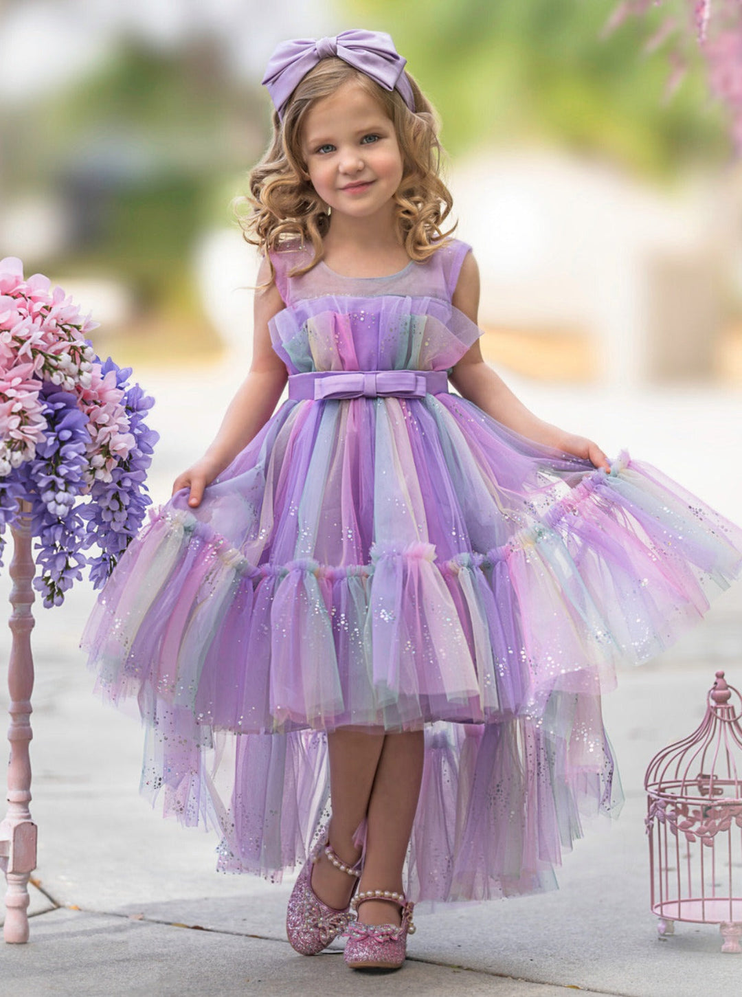 Mia Belle Girls Belted Tutu Dress | Girls Formal Dresses