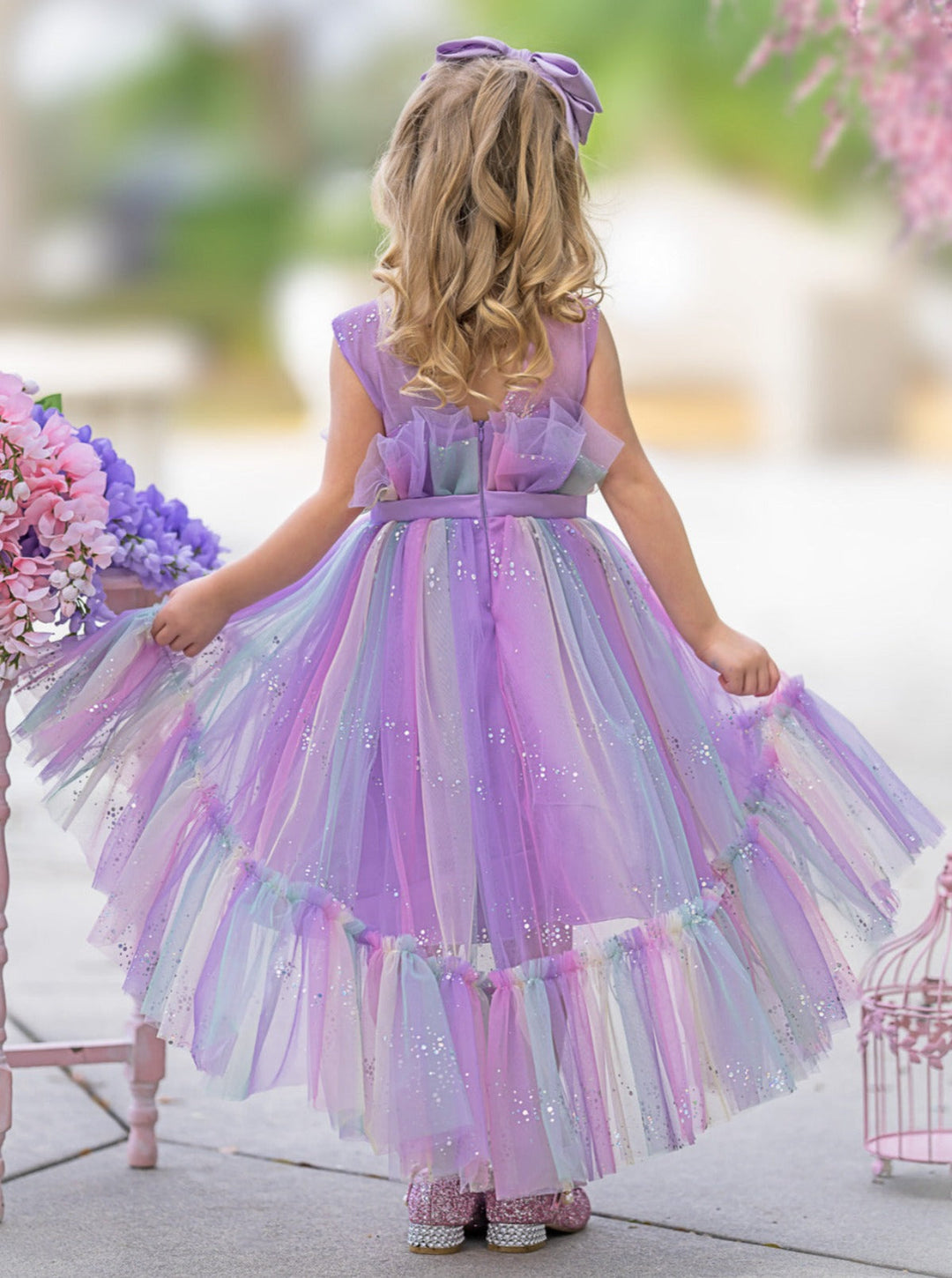 Mia Belle Girls Belted Tutu Dress | Girls Formal Dresses