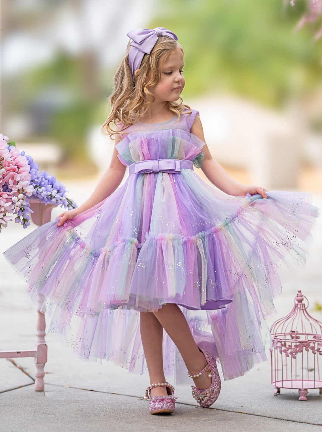 Mia Belle Girls Belted Tutu Dress | Girls Formal Dresses