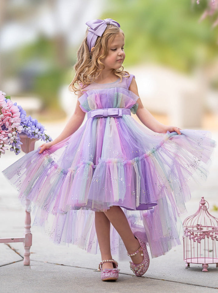 Mia Belle Girls Belted Tutu Dress | Girls Formal Dresses