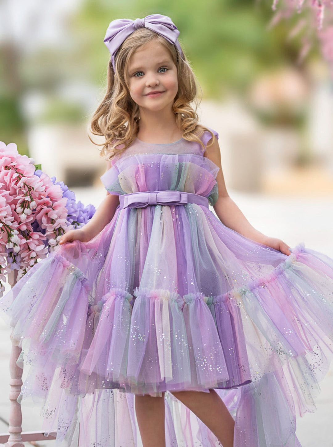 Mia Belle Girls Belted Tutu Dress | Girls Formal Dresses