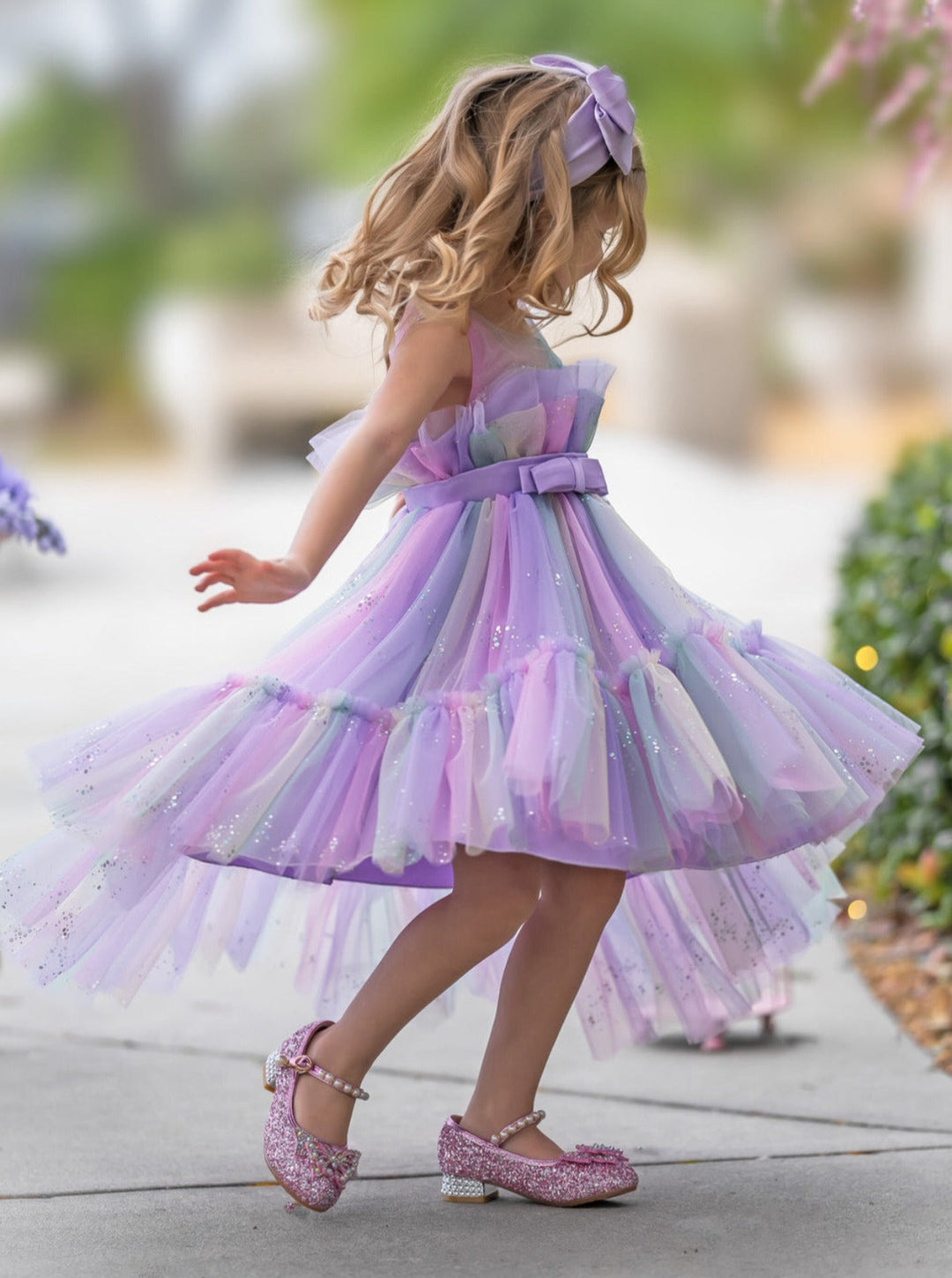 Mia Belle Girls Belted Tutu Dress | Girls Formal Dresses