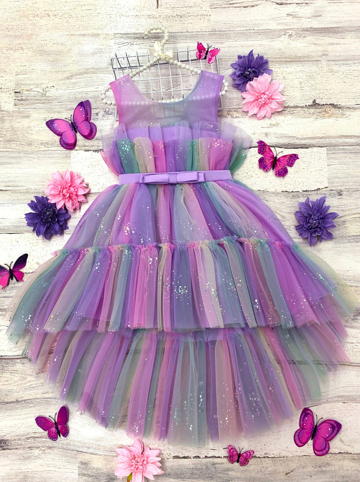 Mia Belle Girls Belted Tutu Dress | Girls Formal Dresses