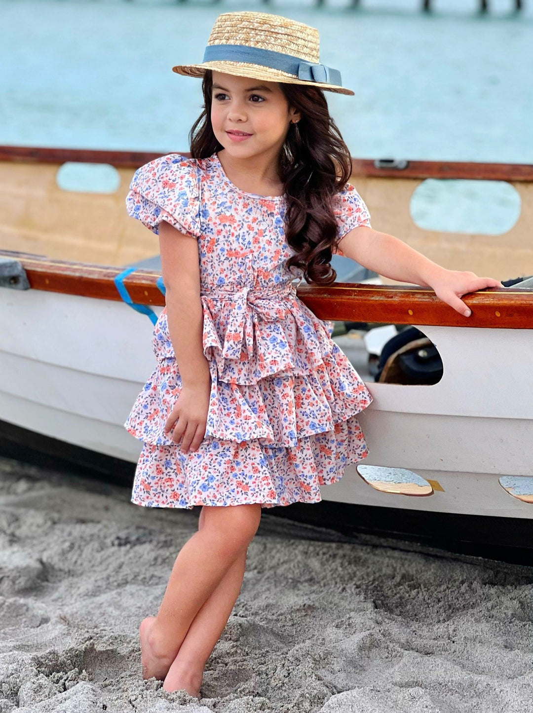 Mia Belle Girls Floral Tiered Ruffle Dress | Girls Spring Dresses