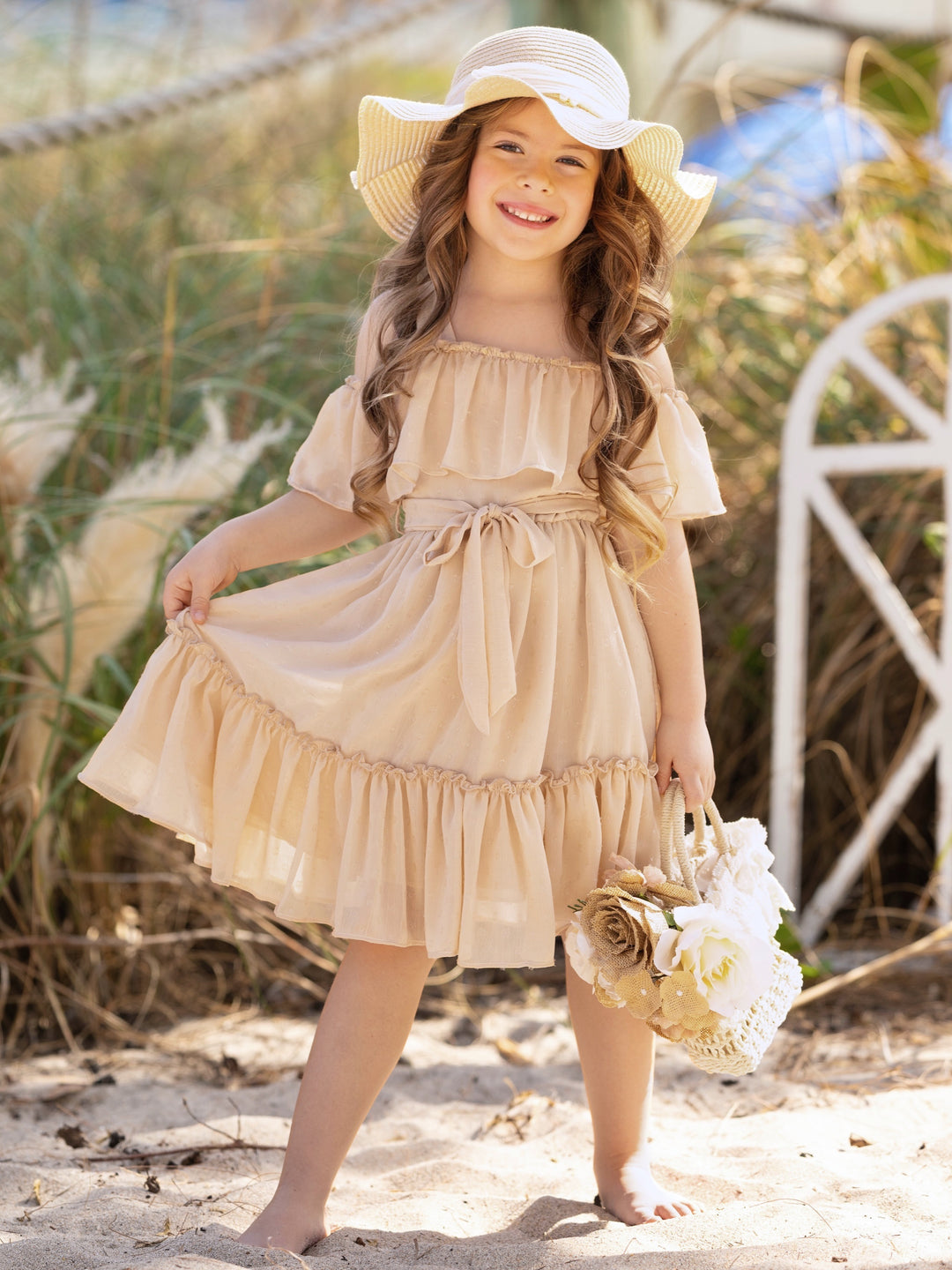 Golden Sands Ruffle Tie-Waist Sundress