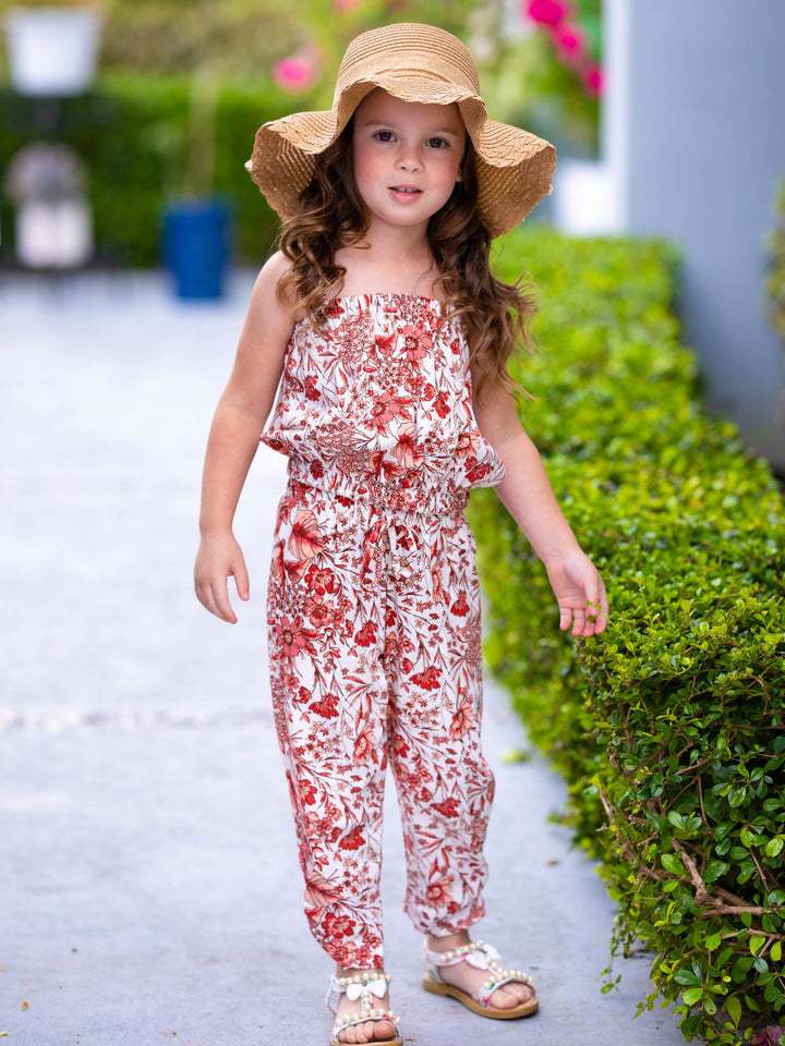 Kids Spring Clothes | Girls Floral Bubble Top & Drawstring Pants