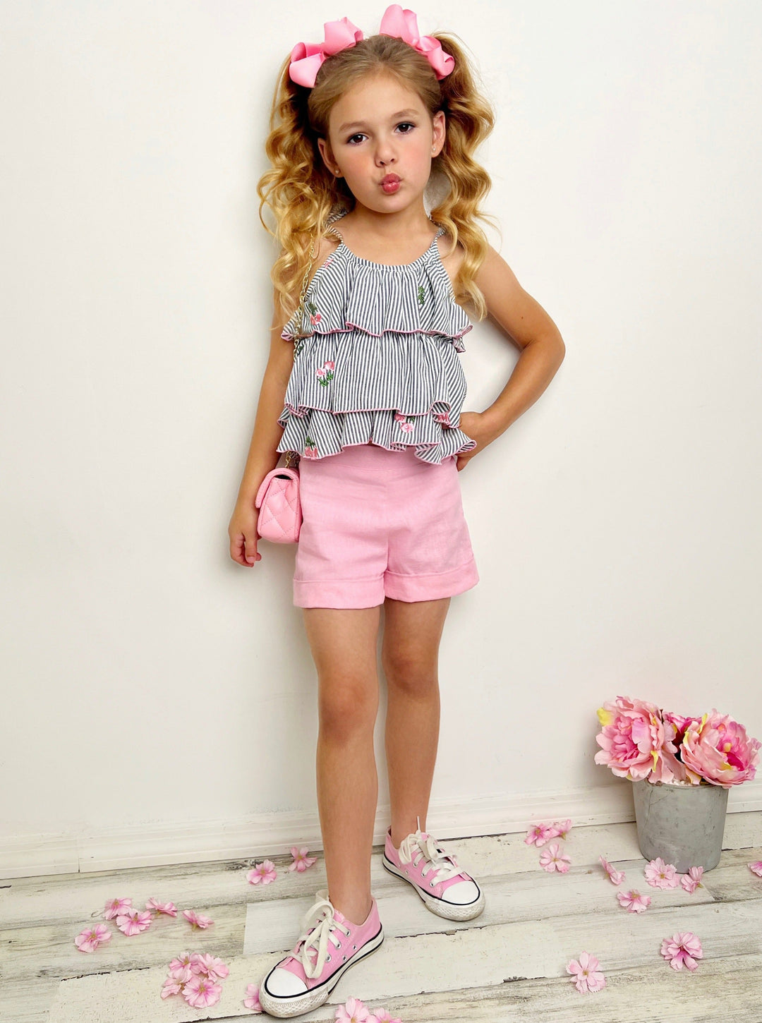 Southern Princess Ruffled Top & Short Set - Mia Belle Girls