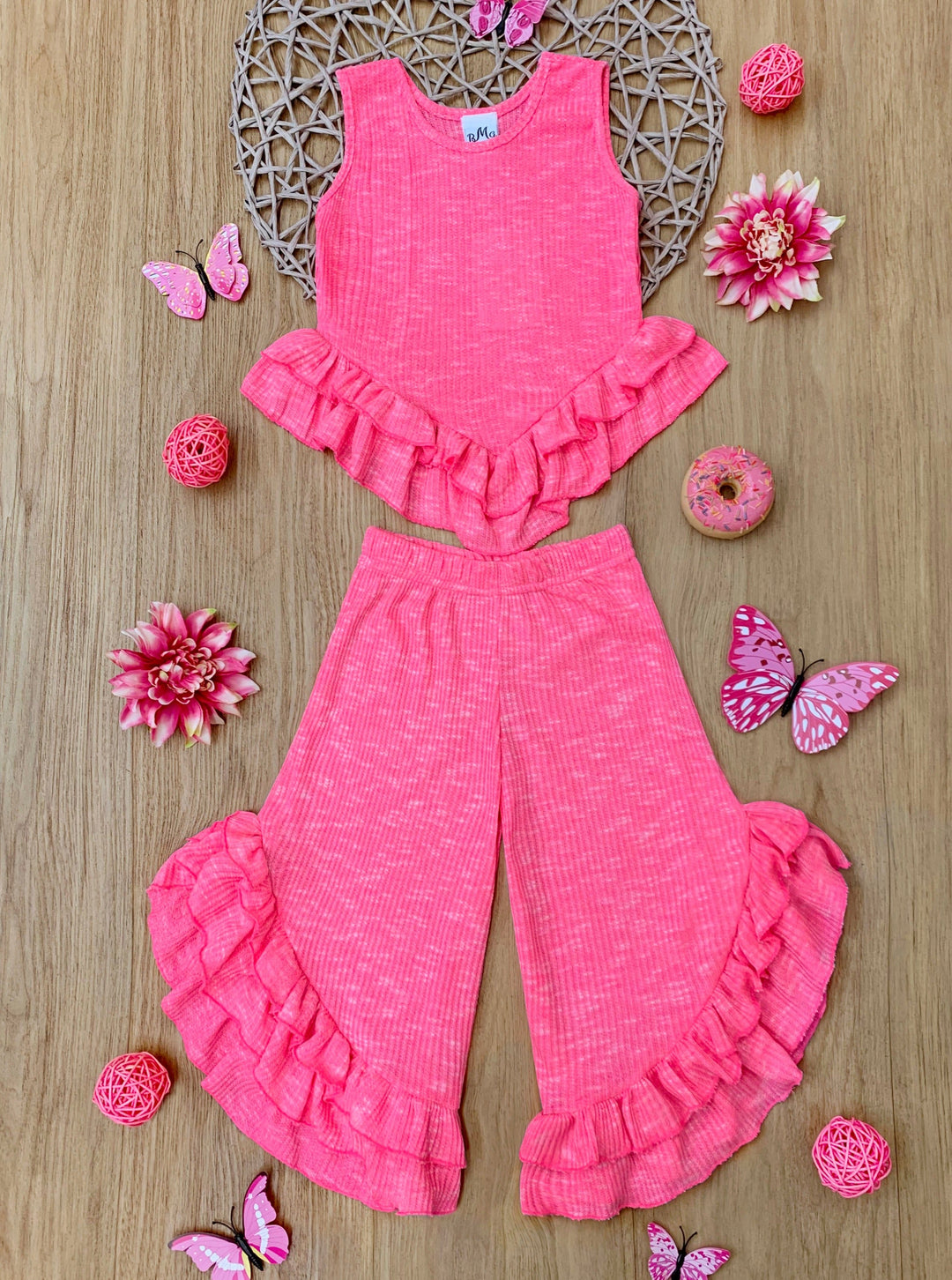 Mia Belle Girls Ruffle Pants Set | Girls Spring Outfits