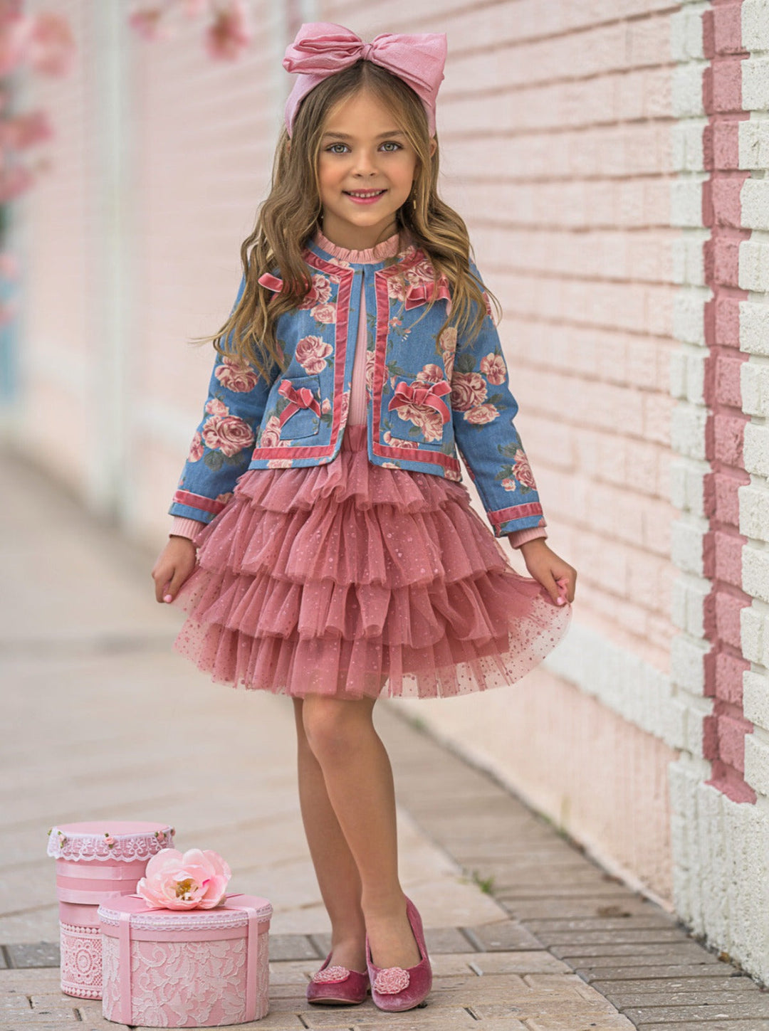 Mia Belle Girls Blazer And Tutu Skirt Set | Girls Preppy Chic Sets