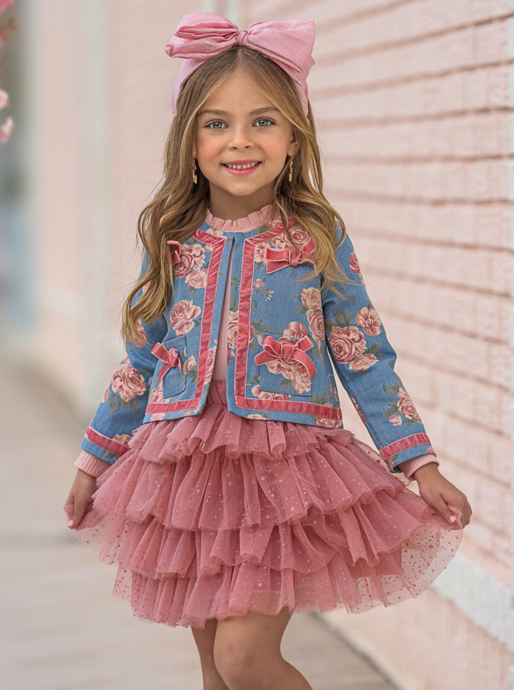 Mia Belle Girls Blazer And Tutu Skirt Set | Girls Preppy Chic Sets