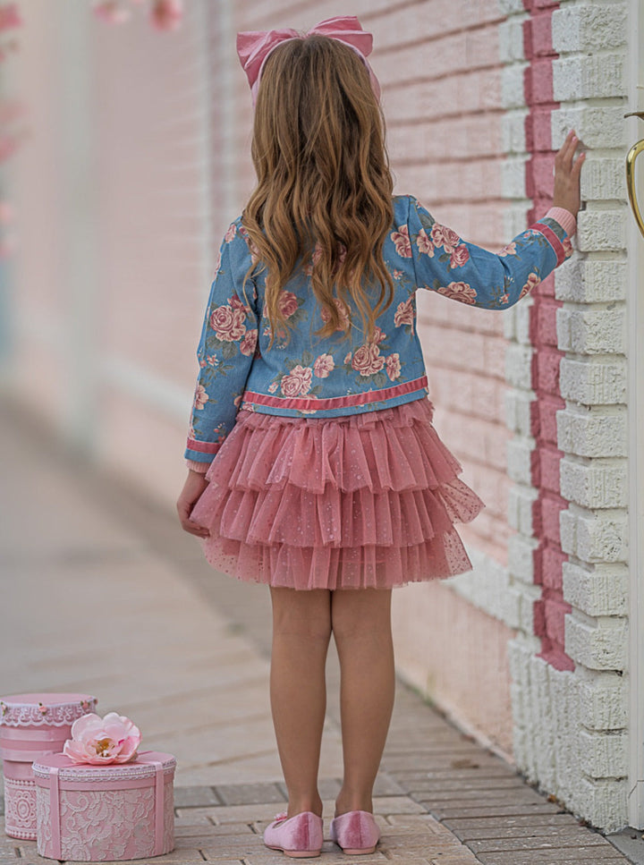 Mia Belle Girls Blazer And Tutu Skirt Set | Girls Preppy Chic Sets